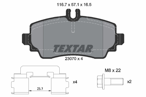Placute frana TEXTAR 2307004