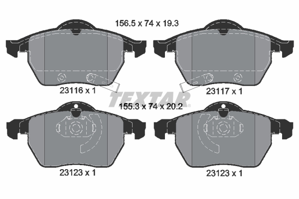Placute frana TEXTAR 2311701