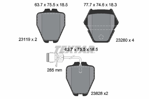 Placute frana TEXTAR 2311901