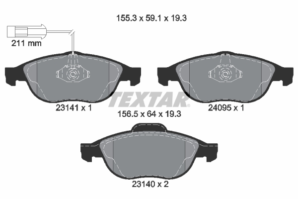 Placute frana TEXTAR 2314101