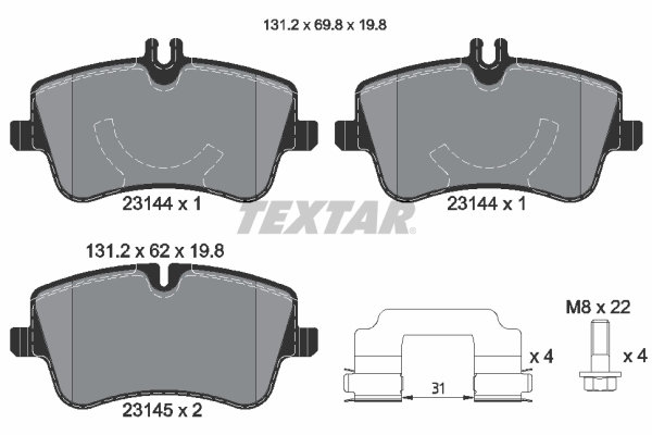 Placute frana TEXTAR 2314401