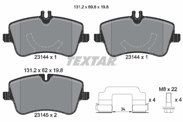 Placute frana TEXTAR 2314402