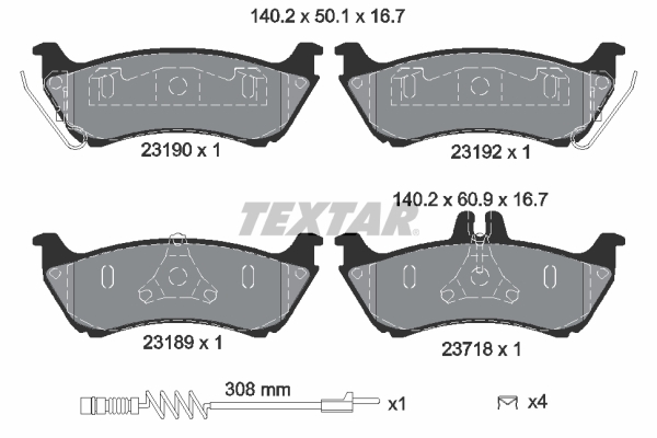 Placute frana TEXTAR 2319002