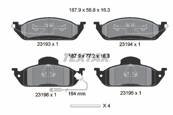 Placute frana TEXTAR 2319303