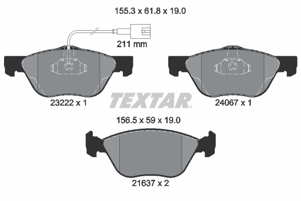 Placute frana TEXTAR 2322201