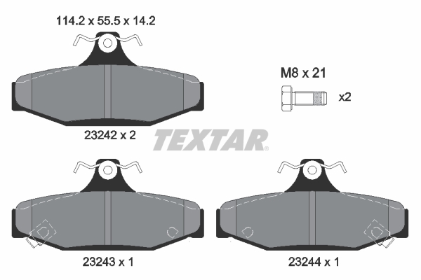 Placute frana TEXTAR 2324201