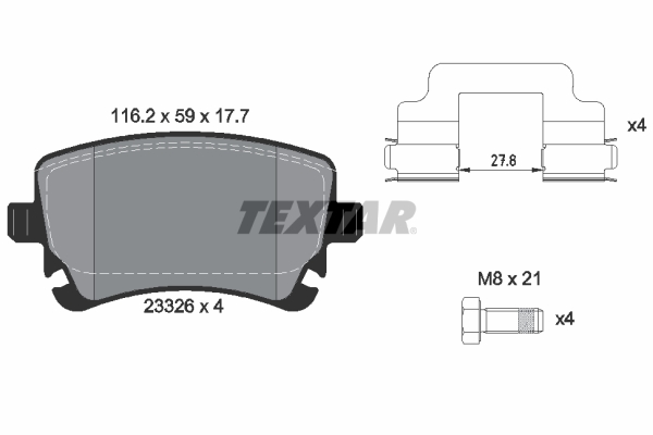 Placute frana TEXTAR 2332601