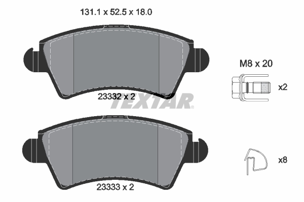 Placute frana TEXTAR 2333201