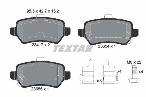 Placute frana TEXTAR 2341703