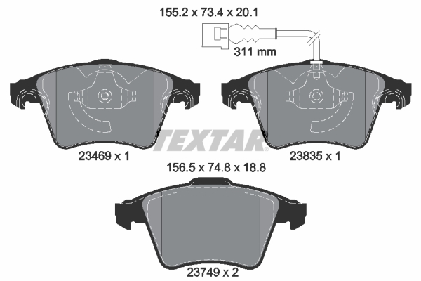 Placute frana TEXTAR 2346901