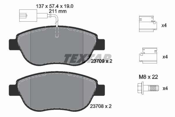 Placute frana TEXTAR 2370901