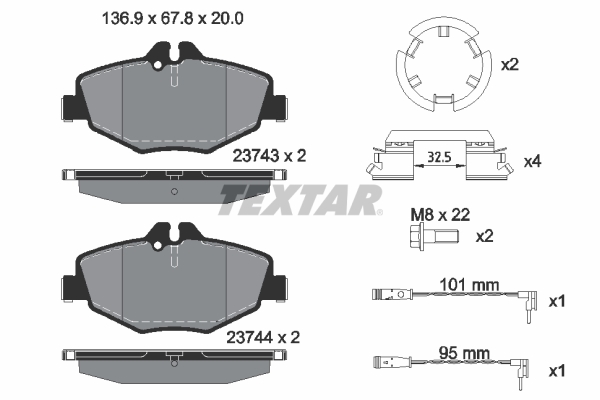 Placute frana TEXTAR 2374303
