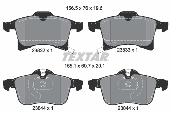 Placute frana TEXTAR 2383201