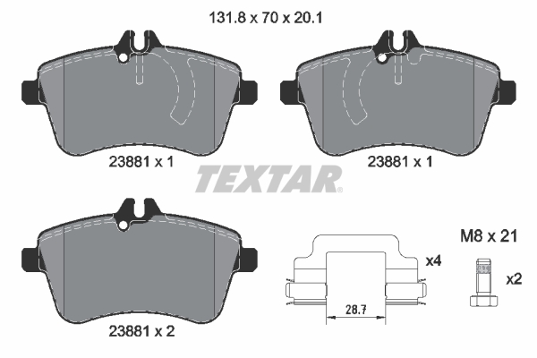 Placute frana TEXTAR 2388101