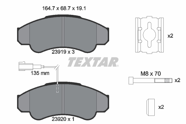 Placute frana TEXTAR 2391901