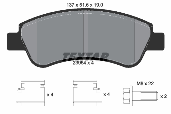 Placute frana TEXTAR 2395401