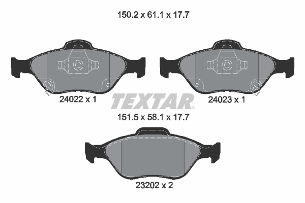 Placute frana TEXTAR 2402201