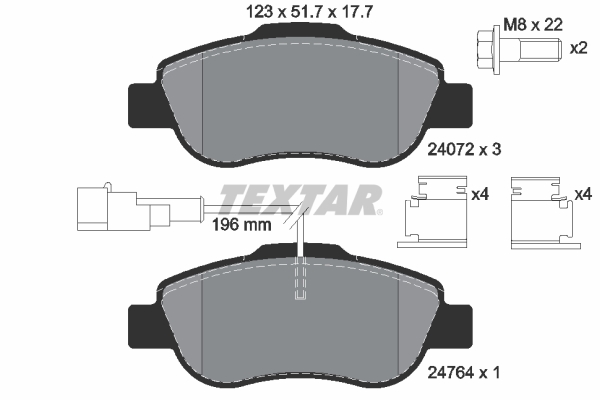 Placute frana TEXTAR 2407202