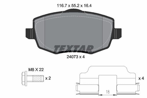 Placute frana TEXTAR 2407302
