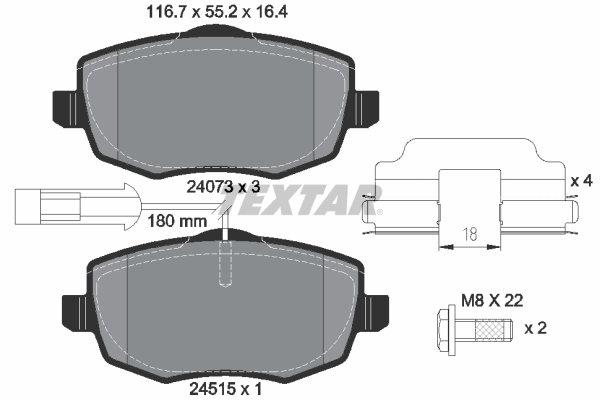 Placute frana TEXTAR 2407303