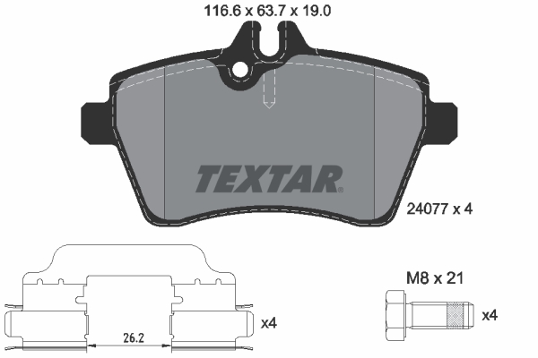 Placute frana TEXTAR 2407702