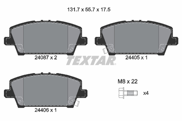 Placute frana TEXTAR 2408701