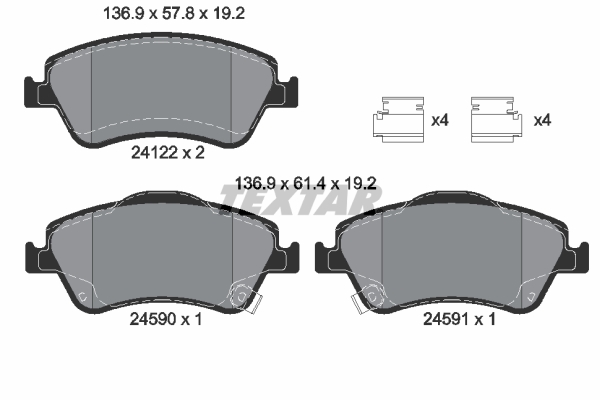 Placute frana TEXTAR 2412201