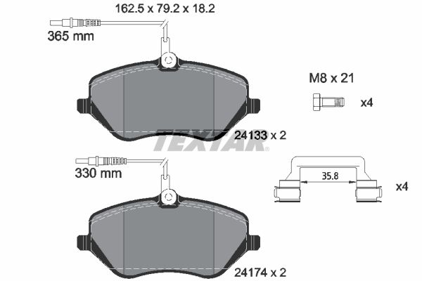 Placute frana TEXTAR 2413301