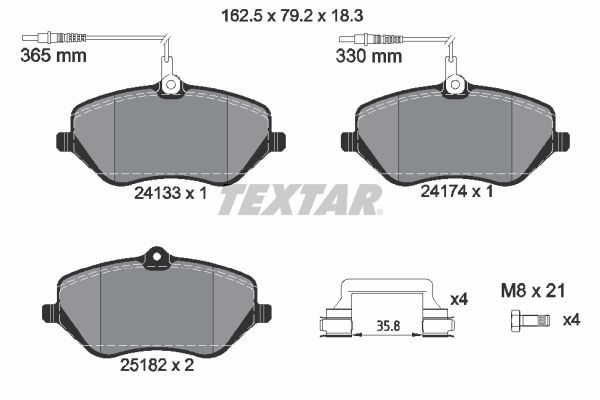Placute frana TEXTAR 2413303