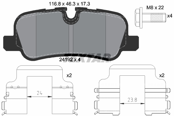 Placute frana TEXTAR 2419204