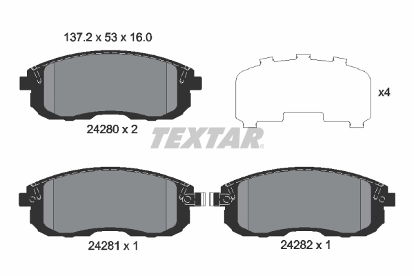 Placute frana TEXTAR 2428001