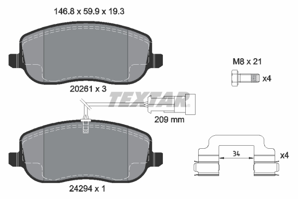Placute frana TEXTAR 2429401
