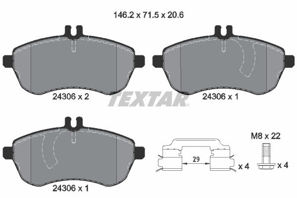 Placute frana TEXTAR 2430602