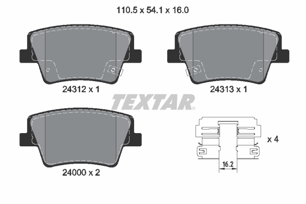 Placute frana TEXTAR 2431201