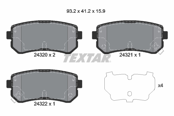 Placute frana TEXTAR 2432001