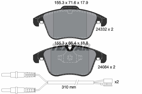 Placute frana TEXTAR 2433201