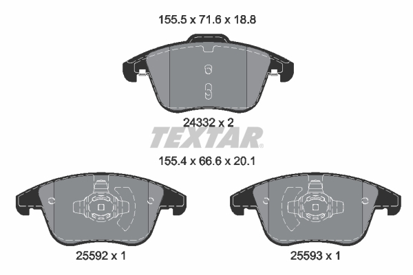 Placute frana TEXTAR 2433205