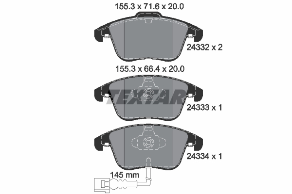 Placute frana TEXTAR 2433301