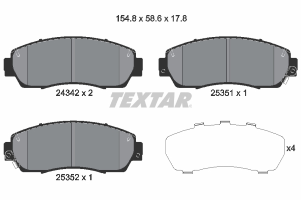 Placute frana TEXTAR 2434201