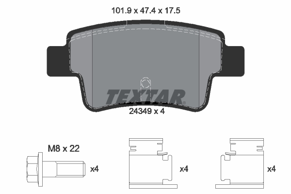 Placute frana TEXTAR 2434901