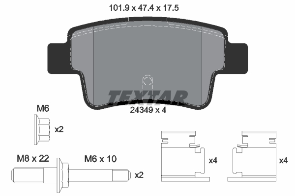 Placute frana TEXTAR 2434903