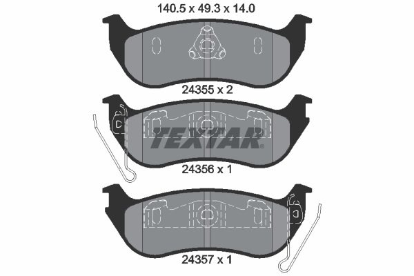 Placute frana TEXTAR 2435501