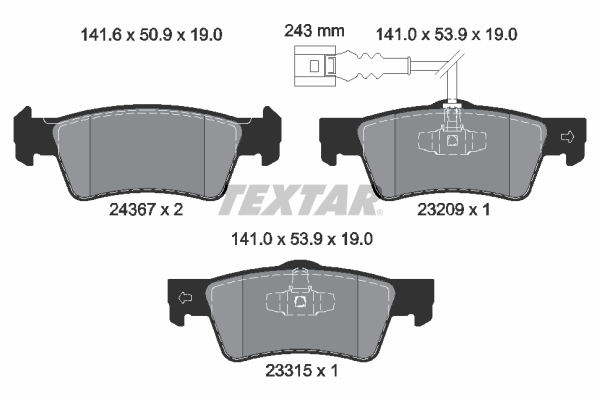 Placute frana TEXTAR 2436704