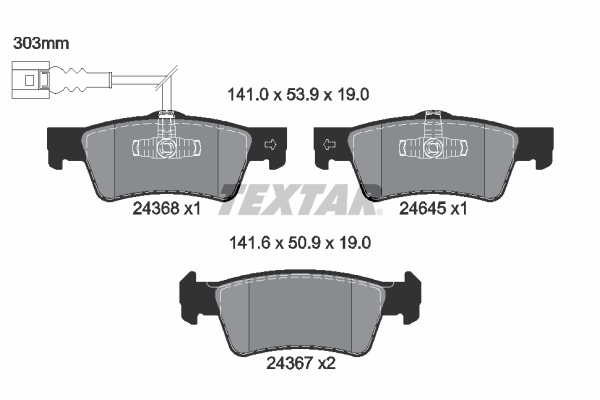 Placute frana TEXTAR 2436801