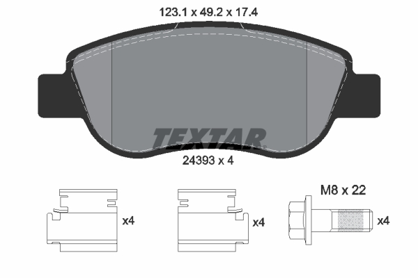 Placute frana TEXTAR 2439301