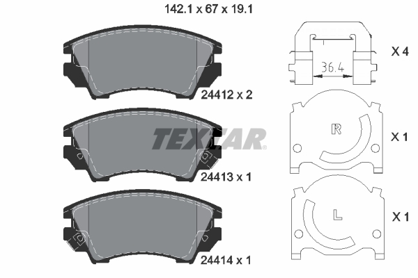 Placute frana TEXTAR 2441201