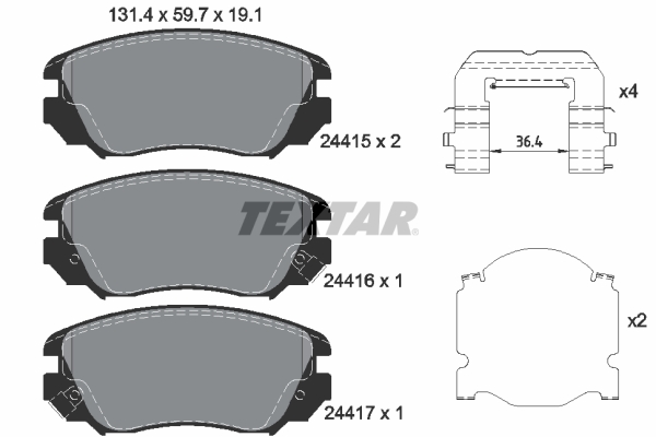 Placute frana TEXTAR 2441501
