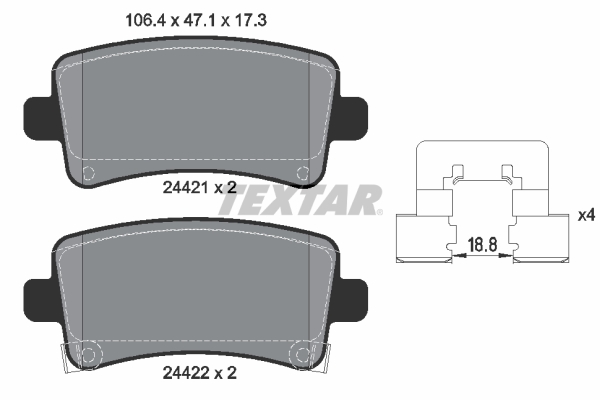 Placute frana TEXTAR 2442101