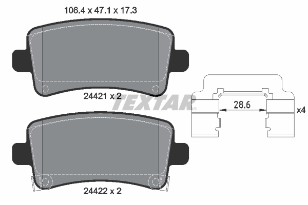 Placute frana TEXTAR 2442102
