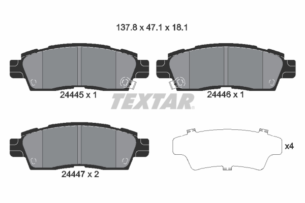 Placute frana TEXTAR 2444501
